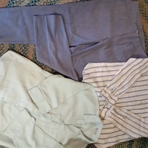 J.Jill/Gap Sz S/M Linen Lot - blue pants 2 Blouses - Picture 7 of 7